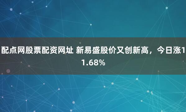配点网股票配资网址 新易盛股价又创新高，今日涨11.68%